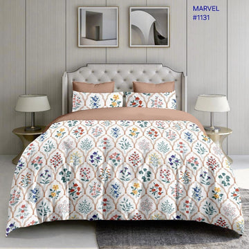 wsoko 300tc Soft Cotton Bedsheet for Double Bed, Size 90x100 inches with 2 Large Size Pillow Covers