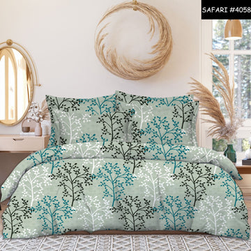 WOSKO Soft Cotton Queen Bedsheet for Double Bed, Queen Size 90 Inches X 100 Inches, 230 X 250 cm with 2 Large Size Pillow Covers Without Joint - Beige