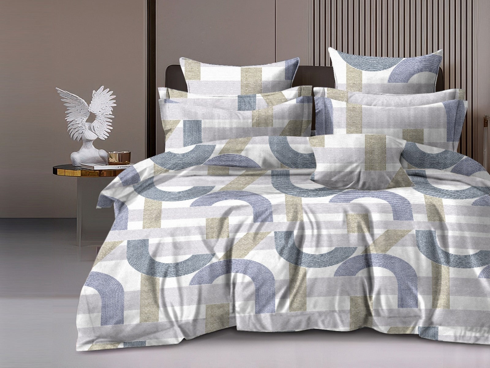 WSOKO 400Pure Cotton King Size Floral Bedsheet with 2 Pillow Covers for Double Bed 400TC 108X108 Inches Flat Bed Sheet | Rose Serenity