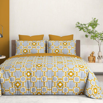 WSOKO 100% Pure Cotton Bedsheet King Size Super King Brown 400TC with 2 Pillow Covers
