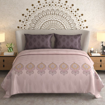 wsoko 100% Cotton super king size  Bedsheet with 2 Pillow Covers (Size 108 x 108 inch) | 500 TC Bed Sheet for Double Bed