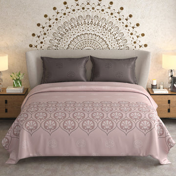 WSOKO Cotton 400 TC Super King Size Bedsheet | Elegant Printed Bedding