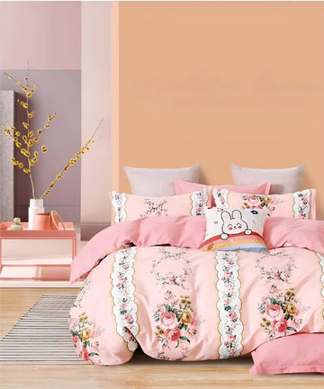 WSOKO Cotton 400 TC Super King Size Bedsheet | Classic Flower Print