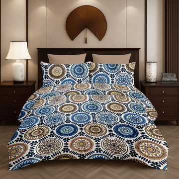 WSOKO COTTON 300 TC Queen Size Bedsheet | 90x100 Inch | 1 Bedsheet + 2 Pillow Covers