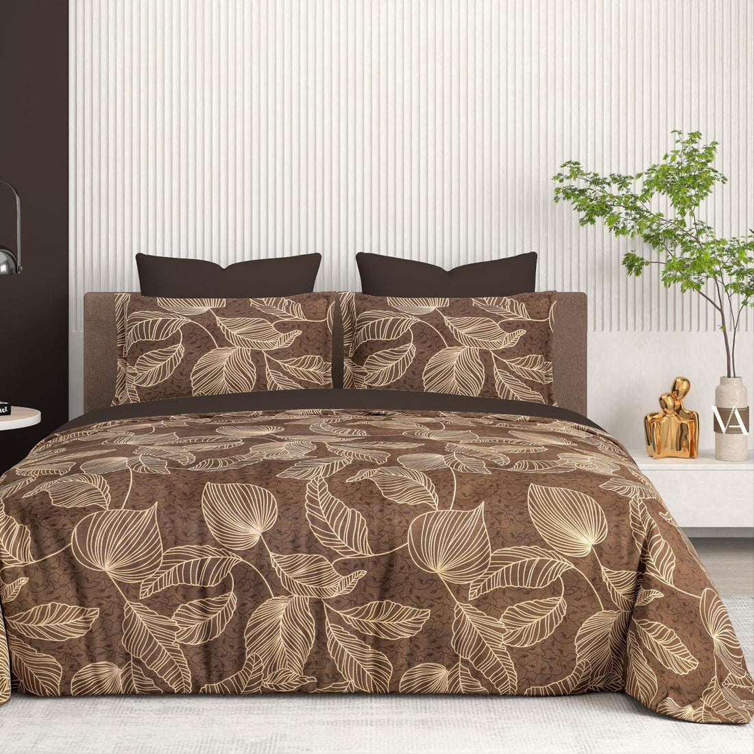 WSOOKO  Cotton Super King Size Bedsheet for Double Bed, King Size 108 Inches X 108 Inches, 9 Feet, 275 X 275 cm with 2 Large Size Pillow Covers Without Joint