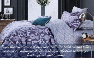 WSOKO COTTON 400TC King Premium Skin Friendly 100% Cotton Printed Flat Bedsheet for King Size Bed with 2 Pillow Cover - 300TC (108 x 108 Inches, Blue Pathway)