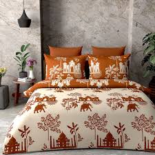 WSOKO 100% Cotton 400 TC Premium Super King Size Bedsheet for Double Bed (108 x 108 Inch) with 2 Pillow Covers Set (17 x 27 Inch) Designer Printed Bedsheet