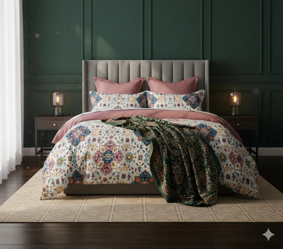 WSOKO Quarsi Fitted Premium King Size Bedsheet (108" x 108") 400 TC