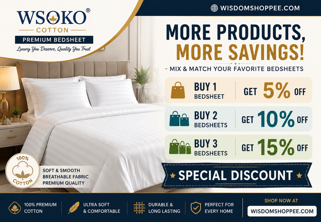 WSOKO Cotton Bedsheets – Buy More & Save More